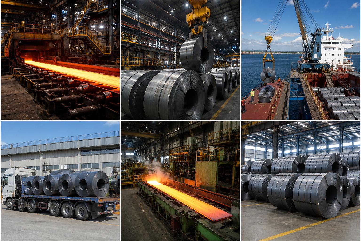 Large-scale port operations loading bulk industrial raw materials